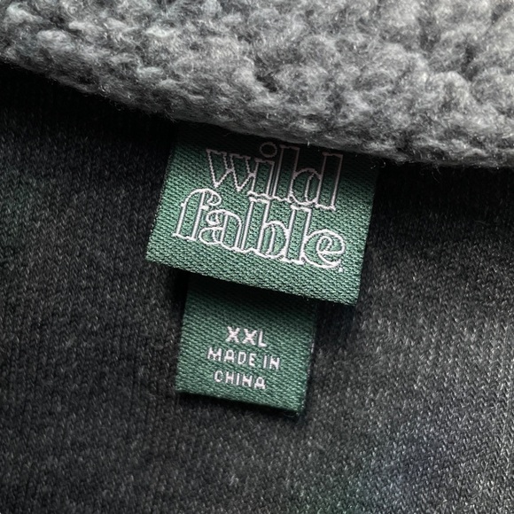 Wild Fable Cropped Fuzzy Fleece Sherpa Buttoned Sweatshirt Top Gray Size XXL - Picture 6 of 7